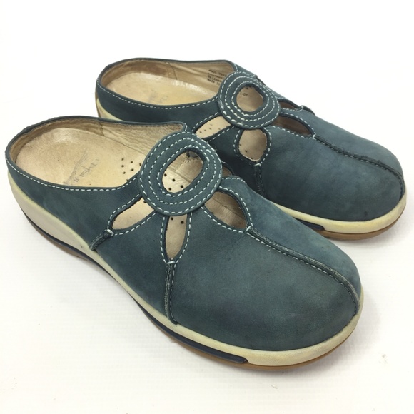 DANSKO  Blue Suede Mules Clogs Floral 9 / 39 - Picture 5 of 8